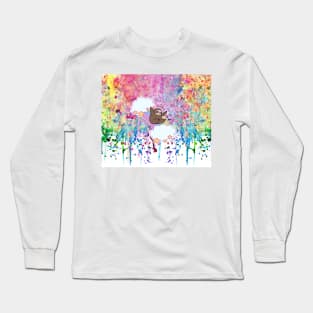 Rainbow Cloud Sloth - Paint Drip Long Sleeve T-Shirt